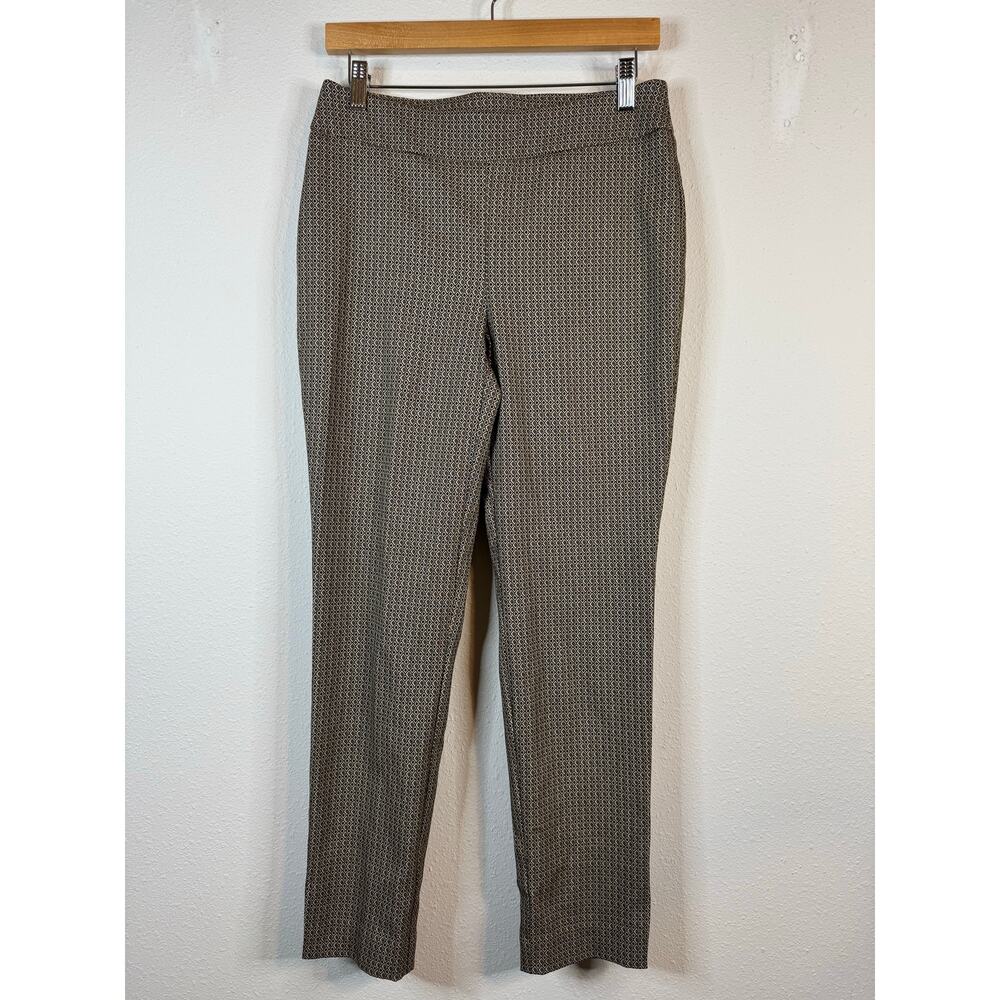 Chico’s OR Pants Women’s 4 Jacquard Gold Square Skinny Ankle Geometric Pull On